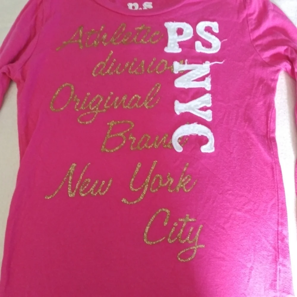 Youth girls size 7 pink long sleeve shirt